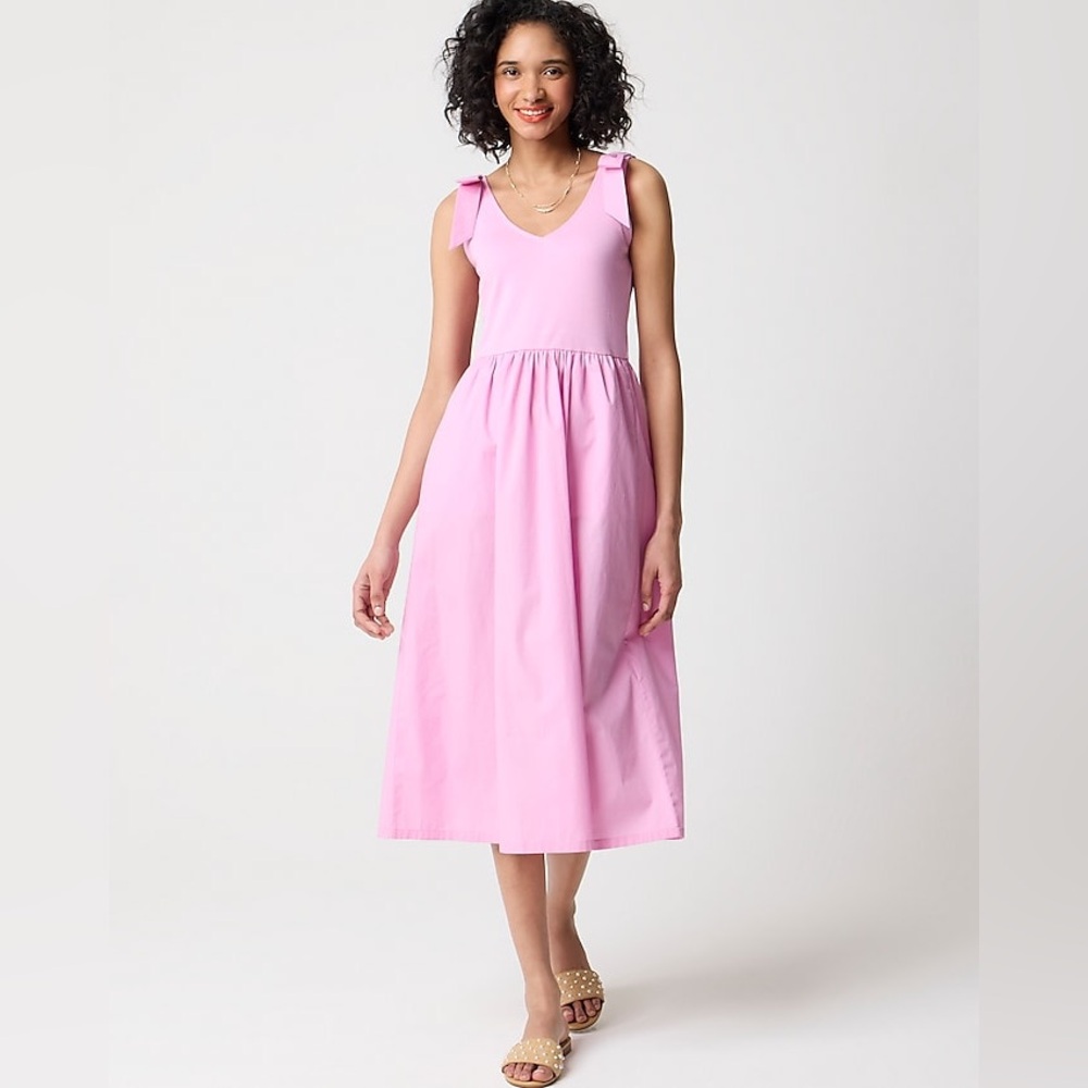 NWT J CREW Bow-strap knit mixy midi dress - Picture 2 of 4